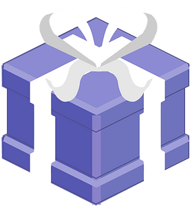 Blue isometric xmas gift