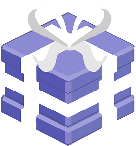 Blue isometric xmas gift