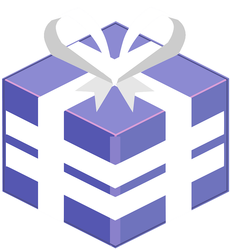 Blue isometric xmas gift