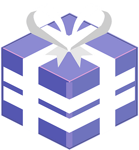 Blue isometric xmas gift