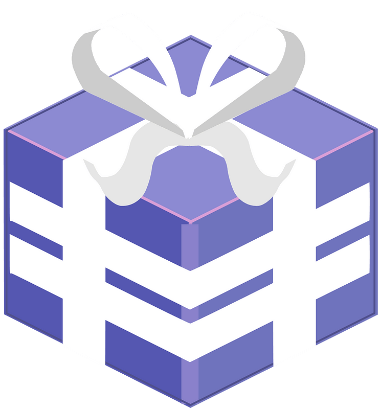 Blue isometric xmas gift