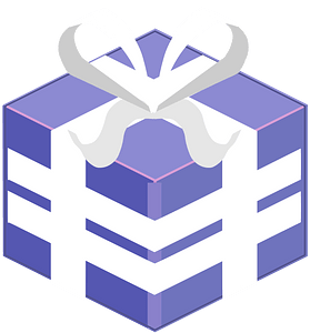 Blue isometric xmas gift