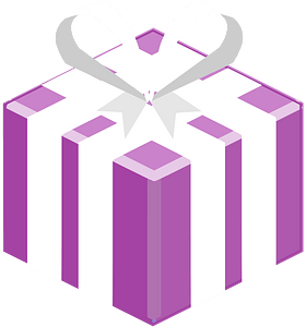 Purple isometric xmas gift
