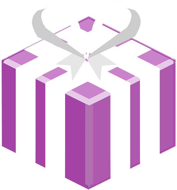 Purple isometric xmas gift