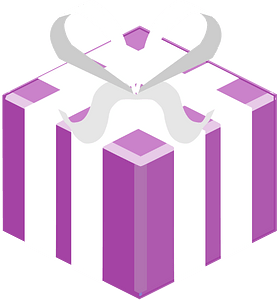 Purple isometric xmas gift