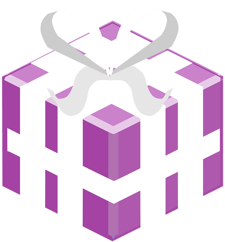 Purple isometric xmas gift