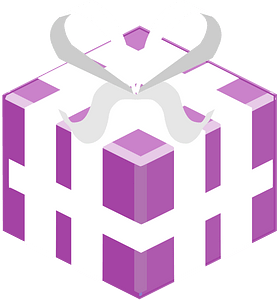 Purple isometric xmas gift