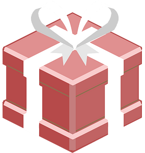 Red isometric xmas gift