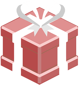 Red isometric xmas gift