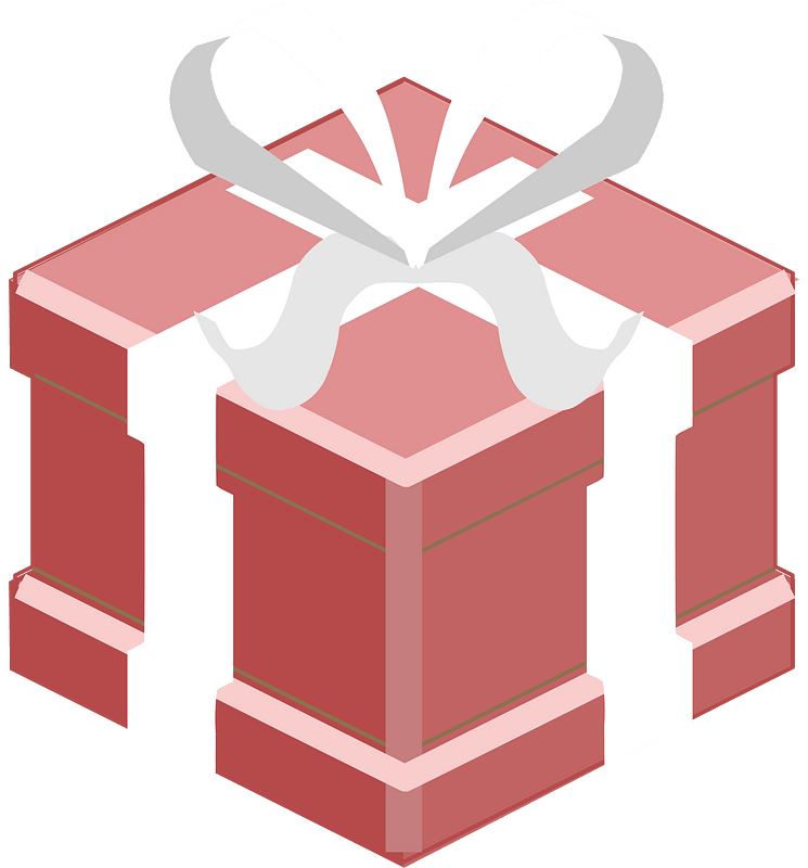 Red isometric xmas gift