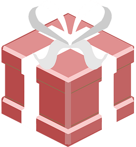 Red isometric xmas gift