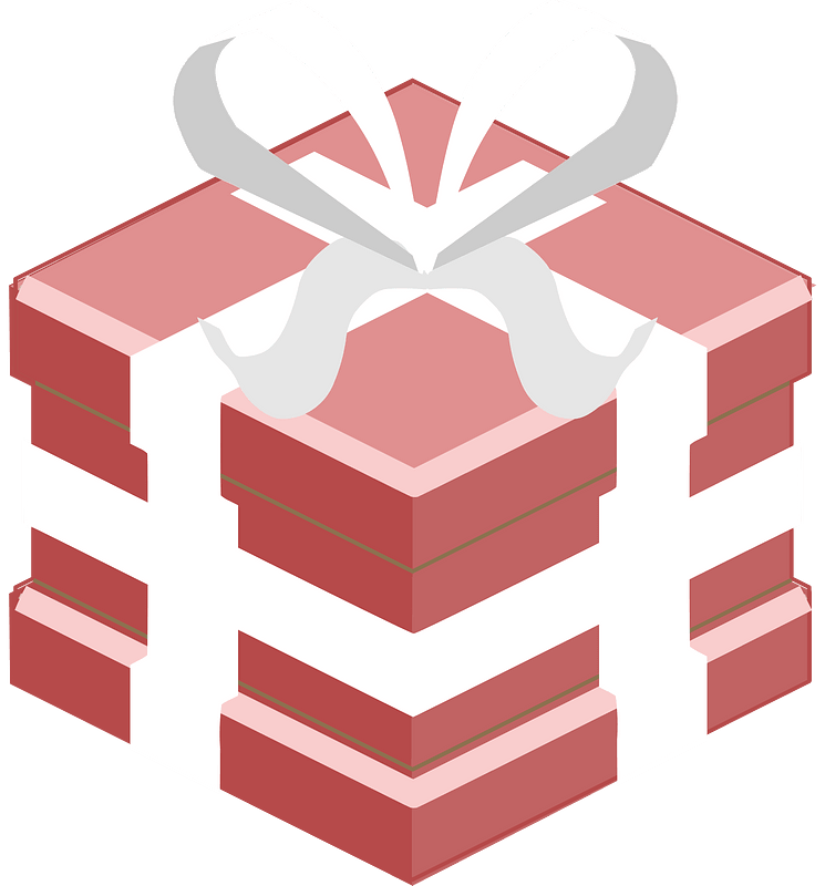 Red isometric xmas gift