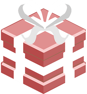 Red isometric xmas gift