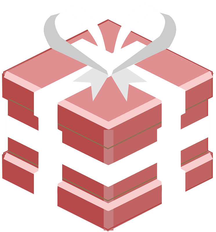 Red isometric xmas gift