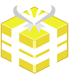 Yellow isometric xmas gift