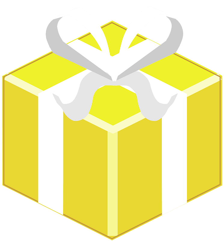 Yellow isometric xmas gift