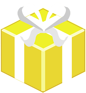 Yellow isometric xmas gift