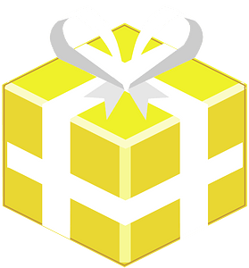 Yellow isometric xmas gift