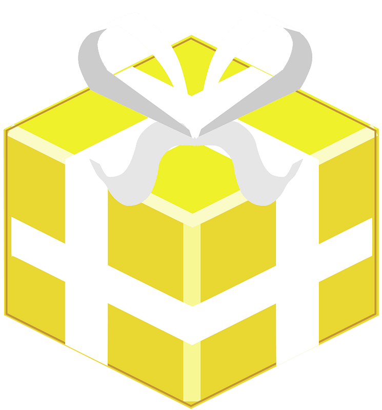 Yellow isometric xmas gift
