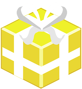Yellow isometric xmas gift