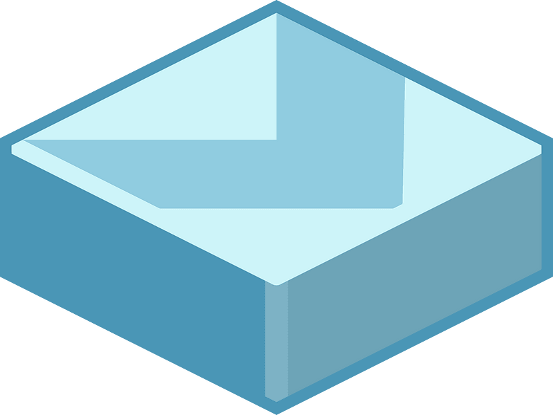 Blue tile arrow down right