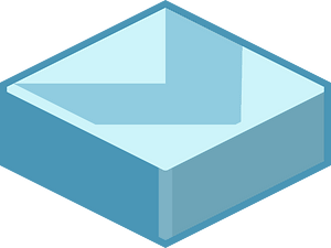 Blue tile arrow down right