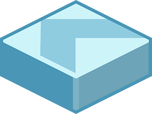 Blue tile arrow up left