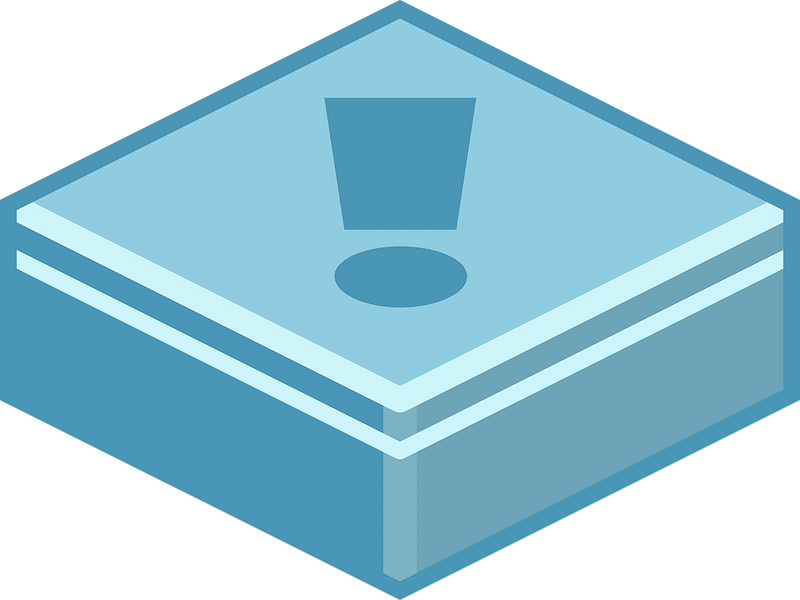 Blue tile exclamation mark
