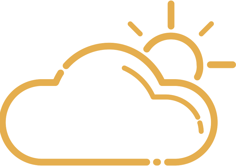 Yellow cloud with a shining sun