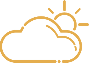 Yellow cloud with a shining sun