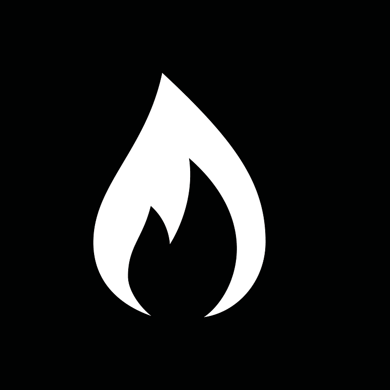Black fire flame