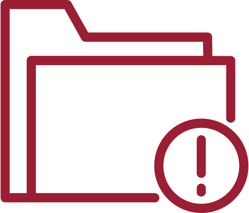 Red folder with an exclamation sign