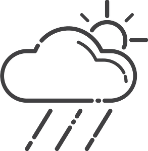 Raining cloud with a sun black
