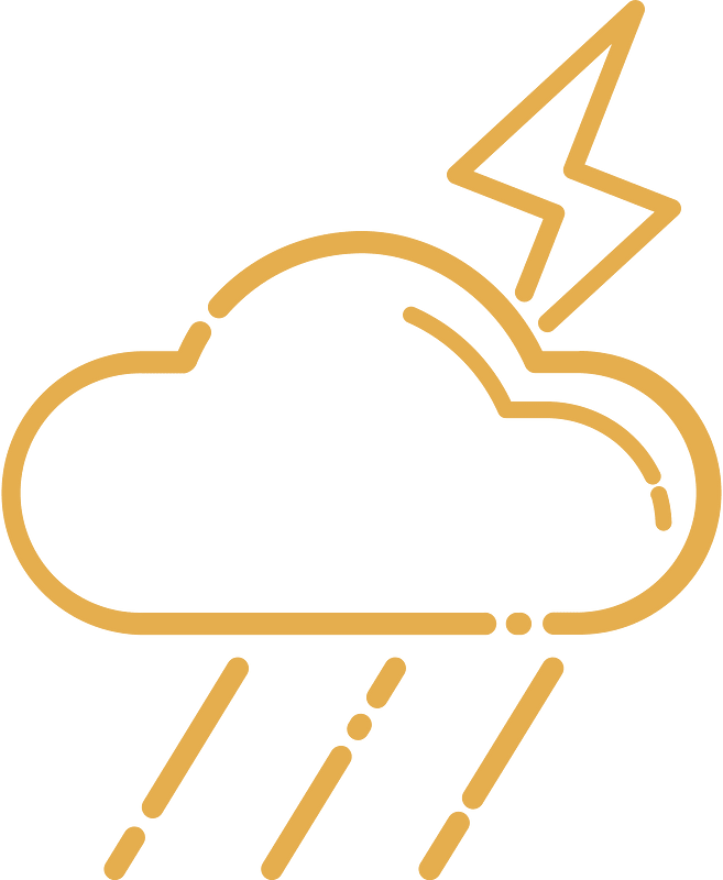 Yellow thunder and cloud