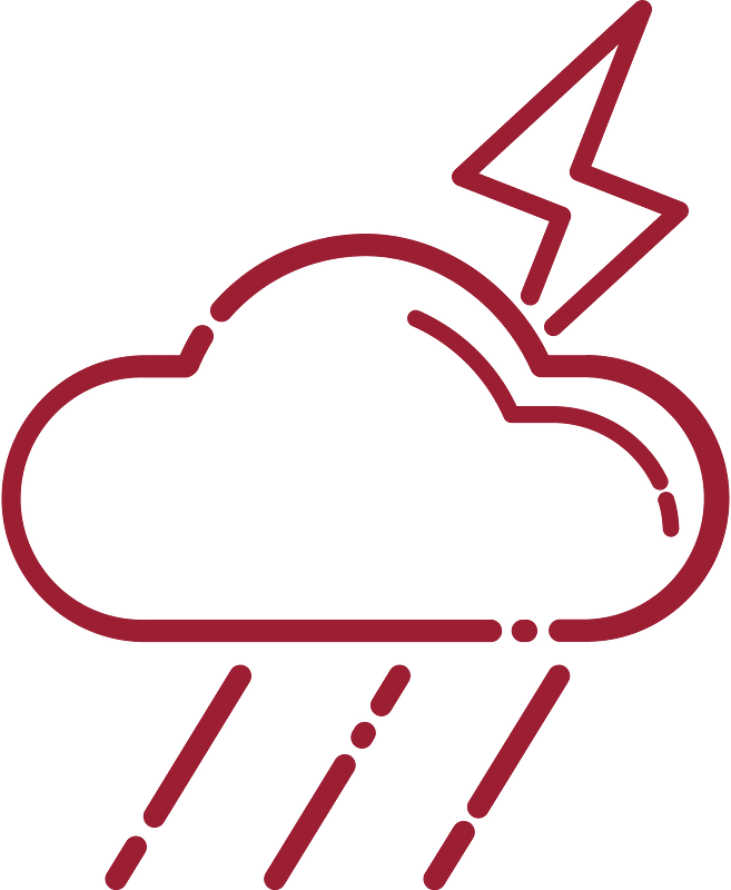 Red thunder and cloud