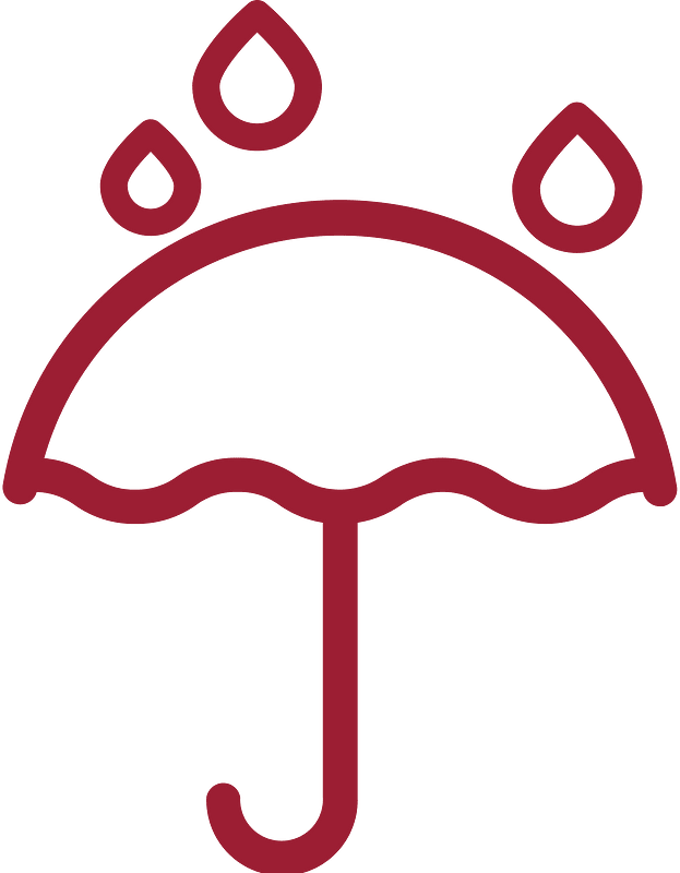 Red umbrella and rain
