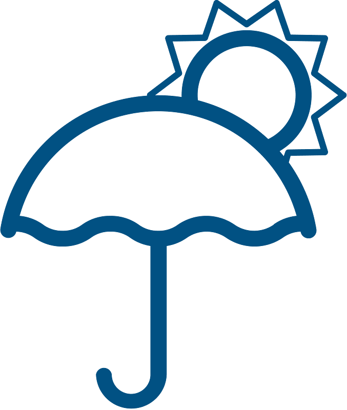 Blue umbrella and sun