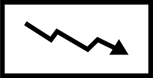 Graph down outline simple