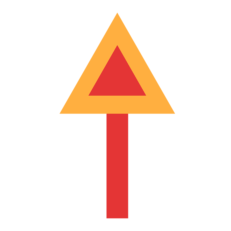 Red arrow up