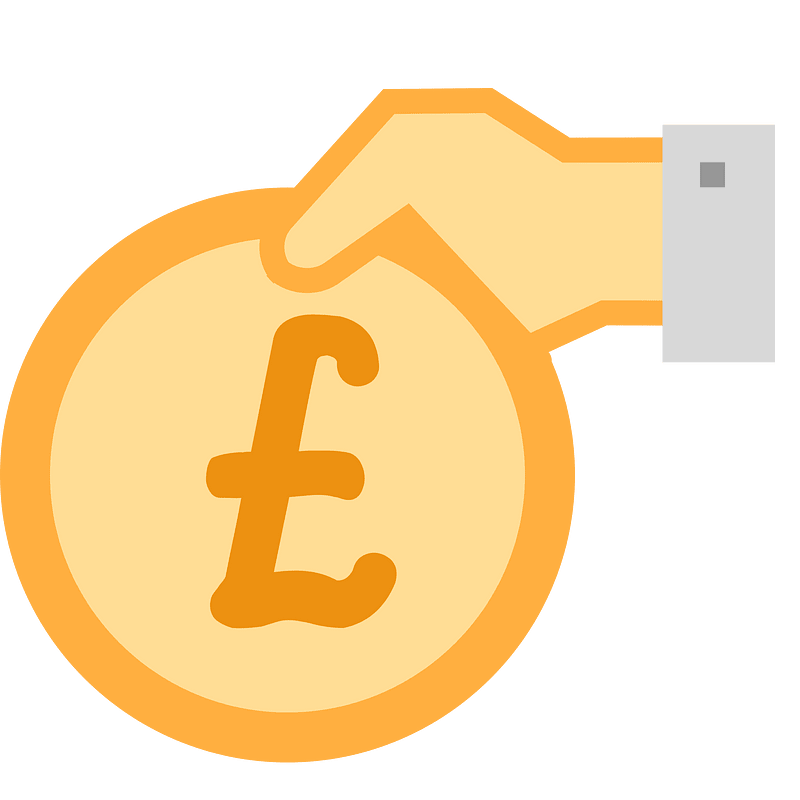 Hold pound coin