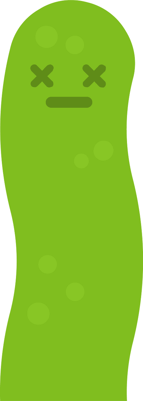 Green standing worm