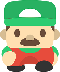 Green hat moustache character