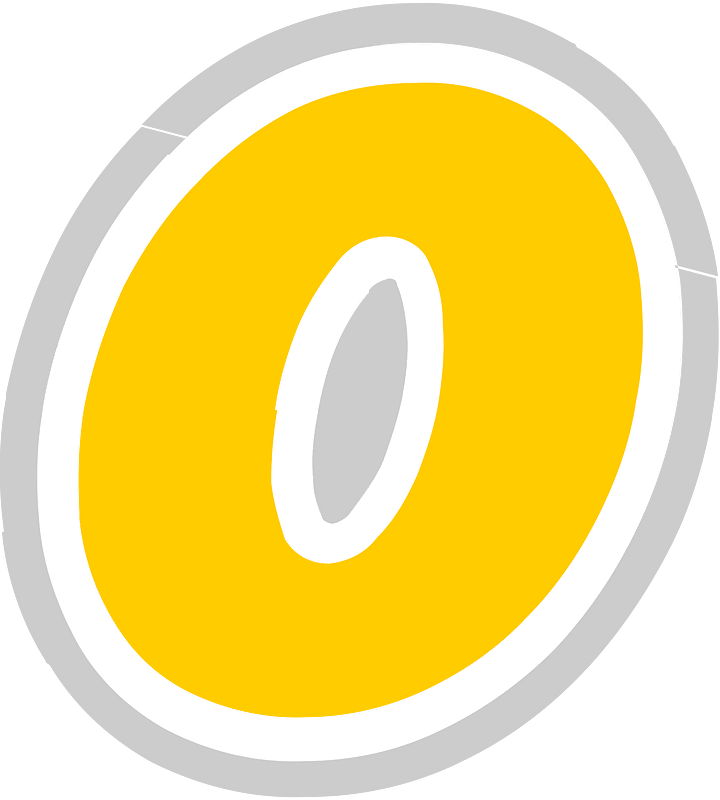 Yellow math digit 1-00 zero