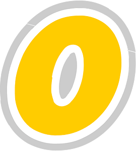 Yellow math digit 1-00 zero