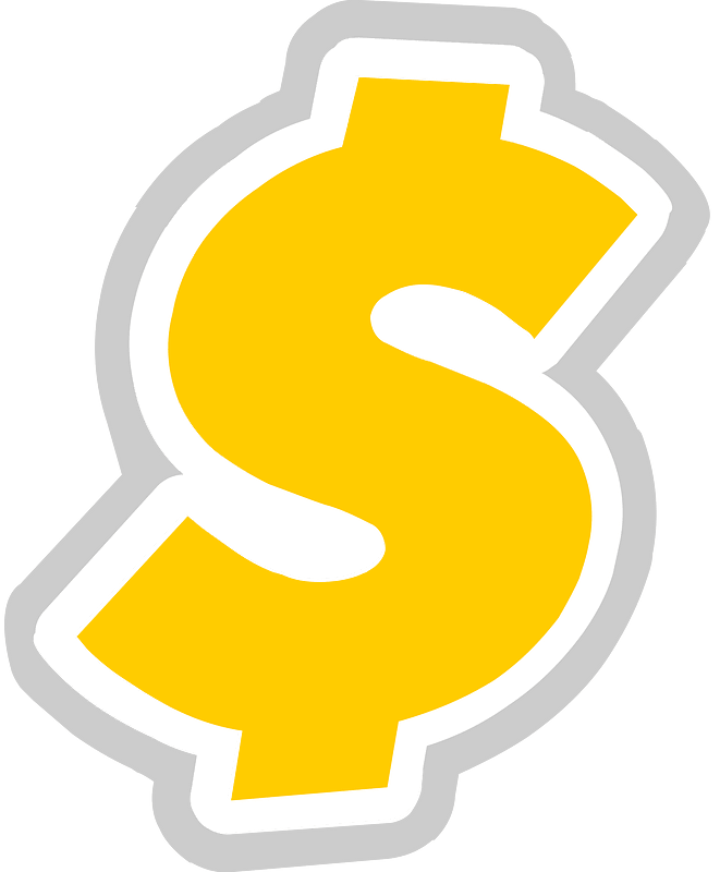 Yellow math digit 1-11 dollar
