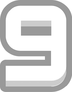 Grey math digit 4-09 nine