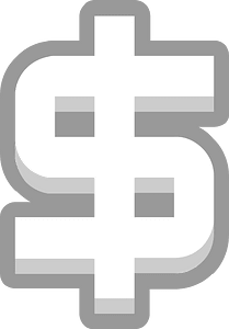 Grey math digit 4-11 dollar