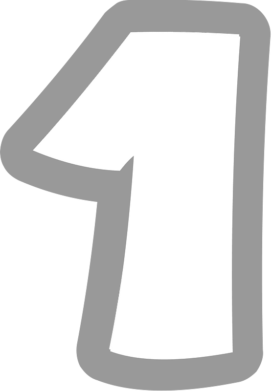 Grey math digit 5-01 one