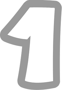 Grey math digit 5-01 one