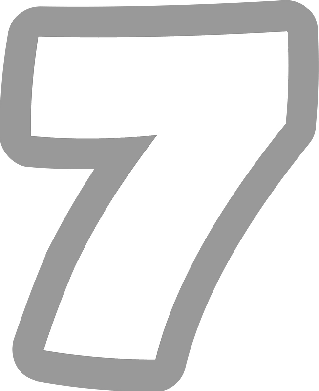 Grey math digit 5-07 seven